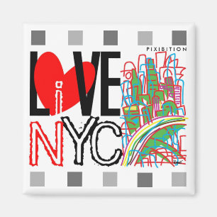 Liebe NYC u. leben in NYC quadratischem Magneten Magnet