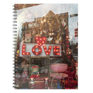 LIEBE NYC Valentine's Day Store Fenster Herzzeiche Notizblock