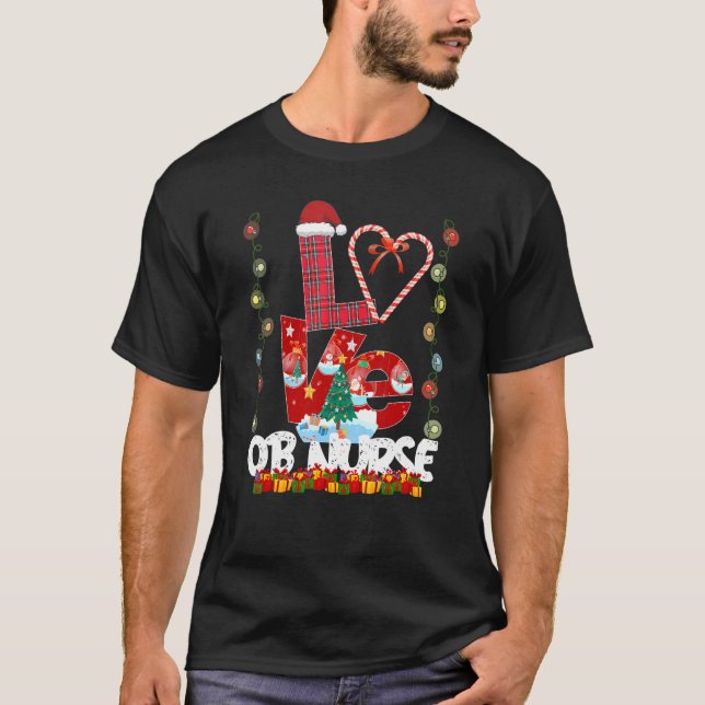 Liebe OB Nurse Weihnachtsmannmütze Candy Xmas Paja T-Shirt (Vorderseite)