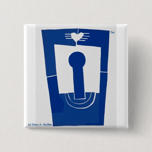 Liebe oben--2 Zoll-quadratischer Knopf Button (Vorderseite)