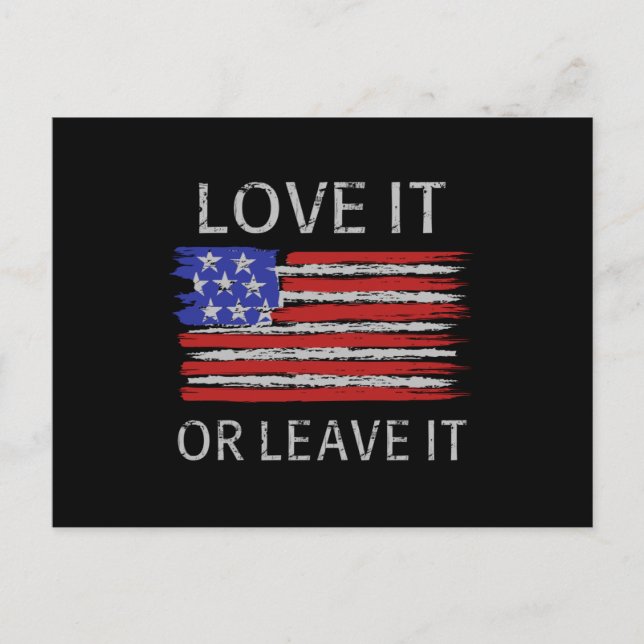 Liebe oder verlass der USA-Flagge Postkarte (Vorderseite)