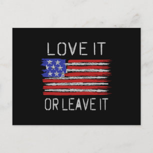 Liebe oder verlass der USA-Flagge Postkarte