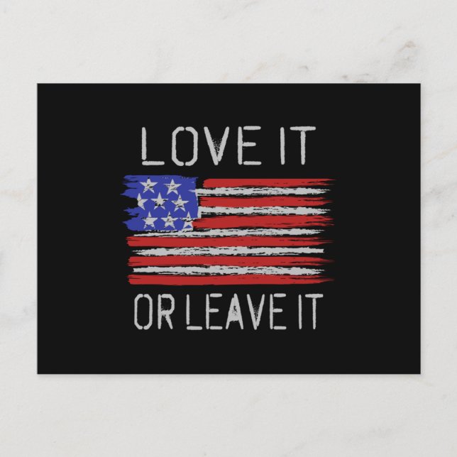 Liebe oder verlass der USA-Flagge Postkarte (Vorderseite)