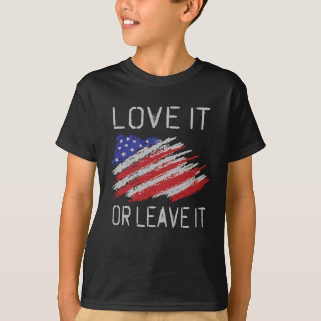 Liebe oder verlass der USA-Flagge T-Shirt (Vorderseite)