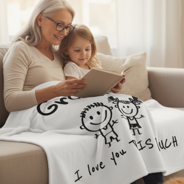 Liebe Oma Kinderkunst Personal Geschenk Fleecedecke (Von Creator hochgeladen)