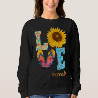 Liebe Oma Life Flip Flops Hippie Sonnenblumen Somm Sweatshirt