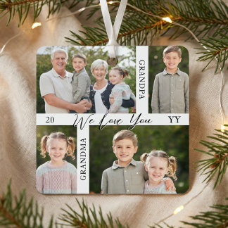 Liebe Oma Opa Enkelkinder Fotocollage Ornament Aus Metall