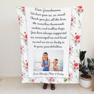 Liebe Oma   Personalisiertes Foto & Brief Fleecedecke
