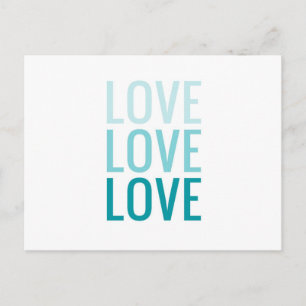 Liebe Ombre Türkise Typografie Postkarte