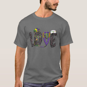 Liebe Onkologie Nurse Leopard Mardi Gras Festival  T-Shirt
