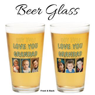 Liebe Opa 6 Fotos grünes Bier Glas