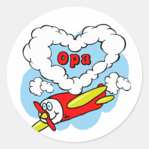 Liebe Opa scherzt Flugzeug Runder Aufkleber