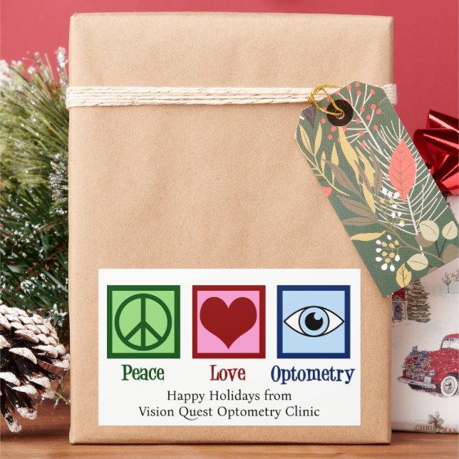 Liebe Optometrie mit individuellem Optomestristen Rechteckiger Aufkleber (Feiertag)