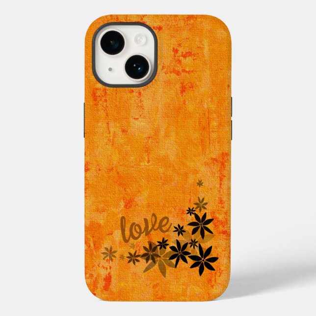 LIEBE Orange Blume Telefoncase Case-Mate iPhone 14 Hülle (Rückseite)