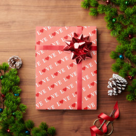 LIEBE Orange Moderne Elegante Geschenkpapier