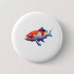 Liebe Orange und Goldfish Button