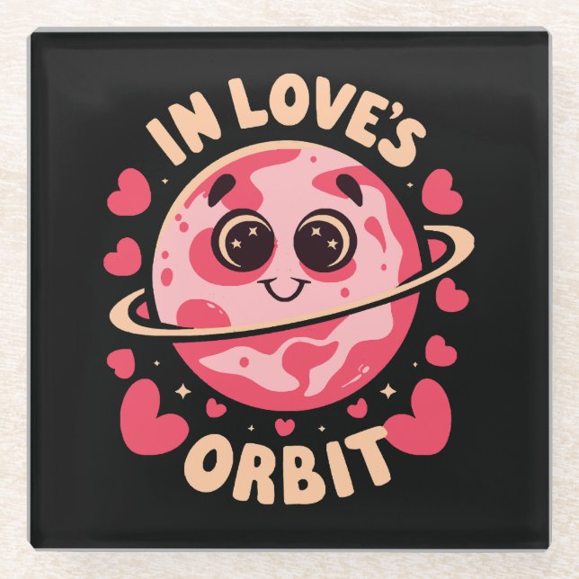 Liebe Orbit Glasuntersetzer (Vorderseite)