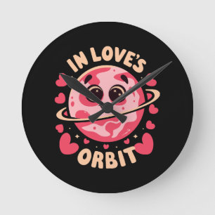 Liebe Orbit Runde Wanduhr