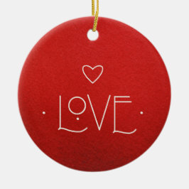 LIEBE-Ornament, MIT PERSONALISIERTER NACHRICHT AUF Keramik Ornament