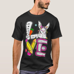 Liebe Osterlehrer Niedlich Bunny Face Happy Oster T-Shirt