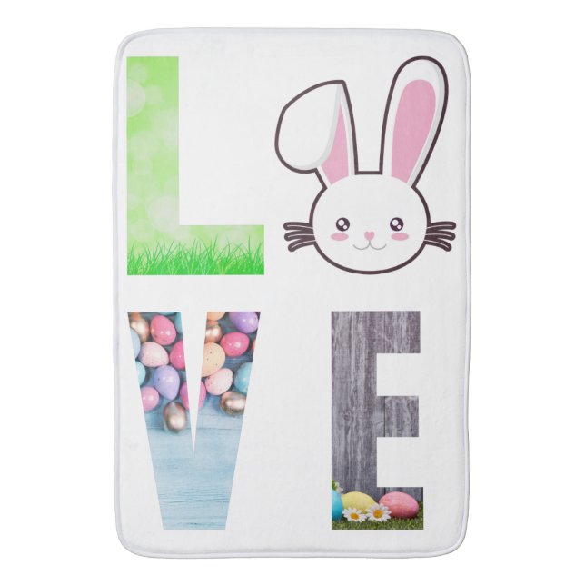 Liebe Ostern - Osterhase - Osterneier Badematte (Vorderseite Vertikal)