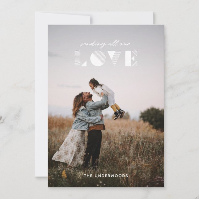 Liebe-Overlay Valentinstag-Karte - Weiß Einladung (Vorderseite)