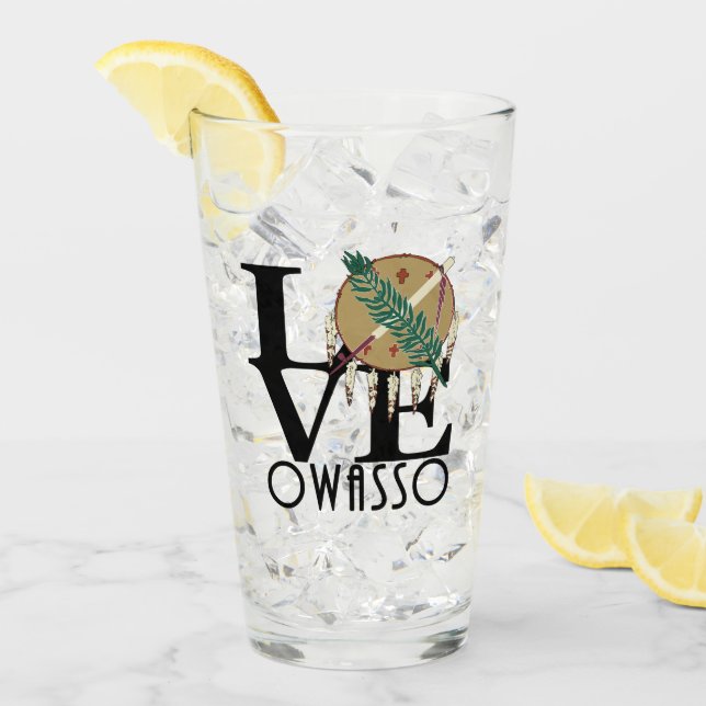 LIEBE Owaso Oklahoma Glas (Vorderseite Ice)