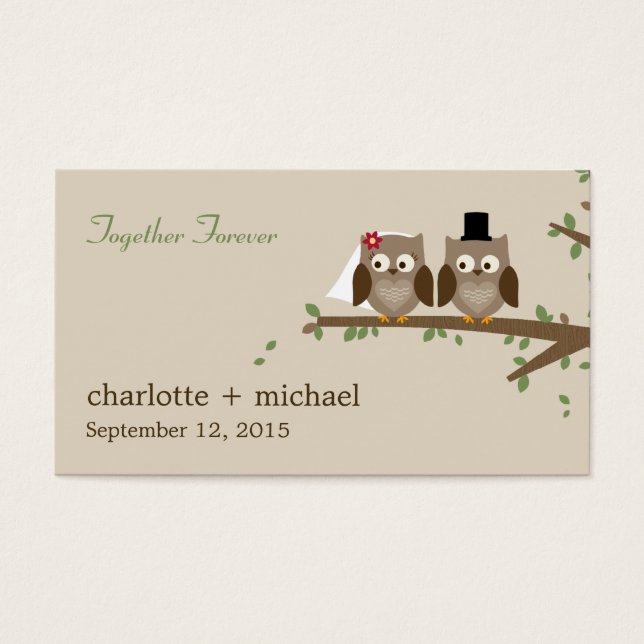 Liebe Owls Gift Tags (Vorderseite)