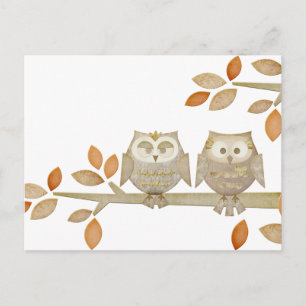 Liebe Owls in Tree Postkarte