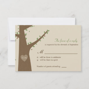 Liebe Owls Wedding RSVP / Antwortkarte Karte