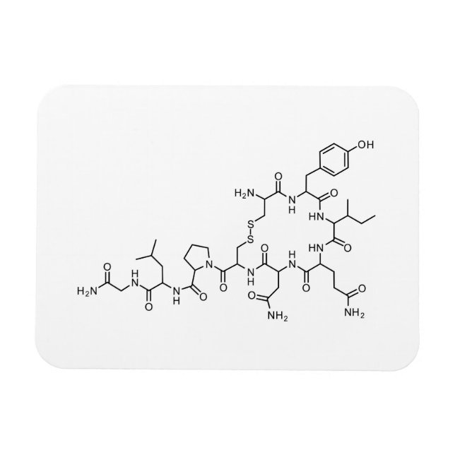 Liebe Oxytocin chemische Formel chemisches Element Magnet (Horizontal)