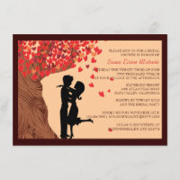 Liebe-Paar-fallendes Herz-Eichen-Baum-Brautparty