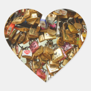 Liebe Padlock-Aufkleber Herz-Aufkleber