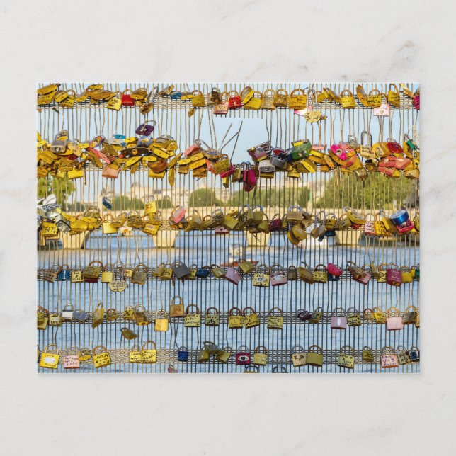 Liebe Padlocks am Pont de Solferino - Paris, Frank Postkarte (Vorderseite)