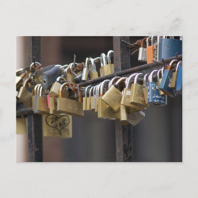 Liebe Padlocks, Prag Postkarte (Vorderseite)