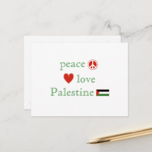 Liebe Palästina Herz und palästinensische Flagge Postkarte