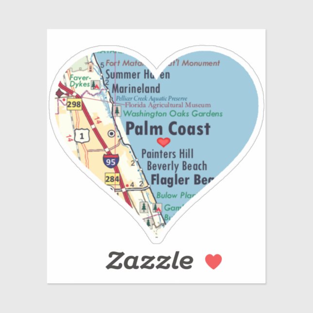 Liebe Palm Coast FL Aufkleber (Blatt)