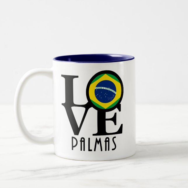 LIEBE Palmas Brasilien 11oz Zweifarbige Tasse (Links)