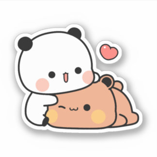 Liebe Panda Bären, Bubu und Dudu Aufkleber