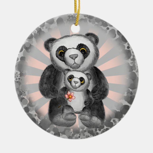 Liebe Panda Bear Keramik Ornament (Vorne)