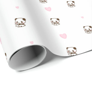 Liebe Panda Geschenkpapier Rolle