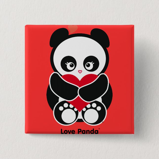 Liebe Panda® Knopf Button (Vorderseite)