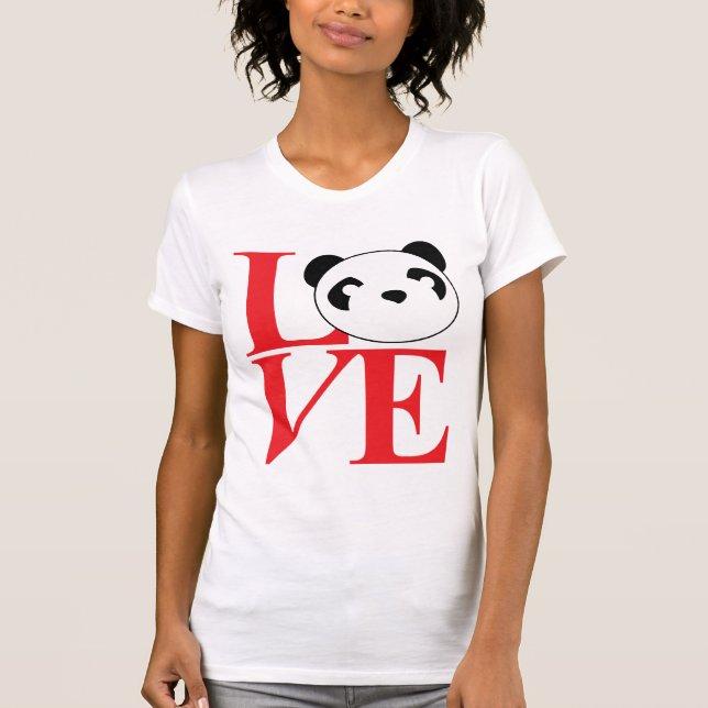 Liebe-Panda-T-Shirt im Rot T-Shirt (Vorderseite)
