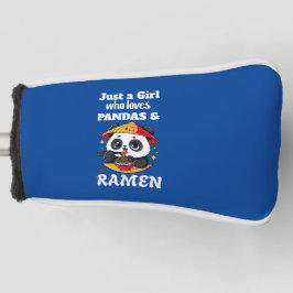 Liebe Pandas und Ramen (weißer Text) Golf Headcover