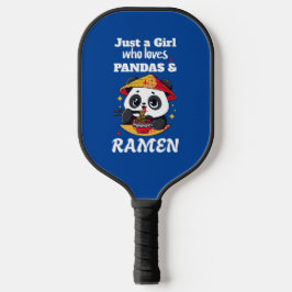 Liebe Pandas und Ramen (weißer Text) Pickleball Schläger