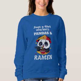 Liebe Pandas und Ramen (weißer Text) Sweatshirt