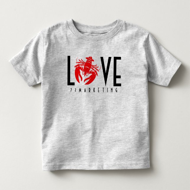 Liebe-Panzerkrebs-Kleinkind-Shirt-Grau scherzt Kleinkind T-shirt (Vorderseite)