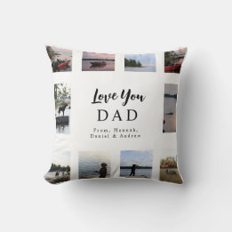 Liebe Papa | 10 anpassbare Fotos und Namen Kissen