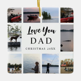 Liebe Papa | 10 anpassbare Weihnachtsfotos Keramikornament