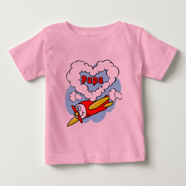 Liebe Papa Kids Flugzeug Baby T-shirt (Vorderseite)